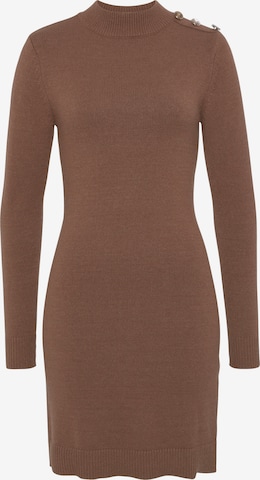 LAURA SCOTT Knitted dress in Brown: front