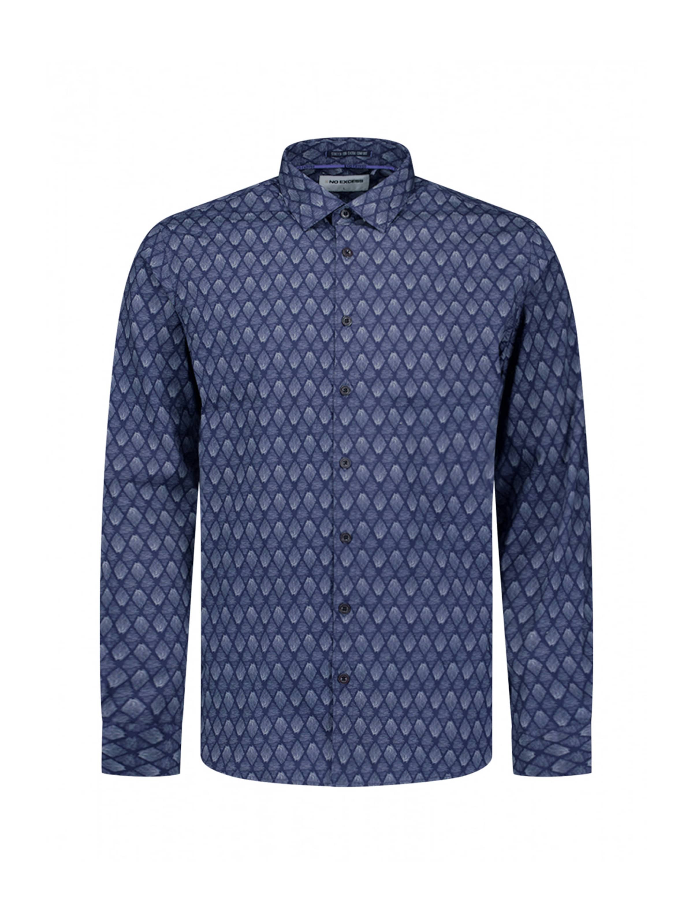 No Excess Regular fit Button Up Shirt in Blue: front