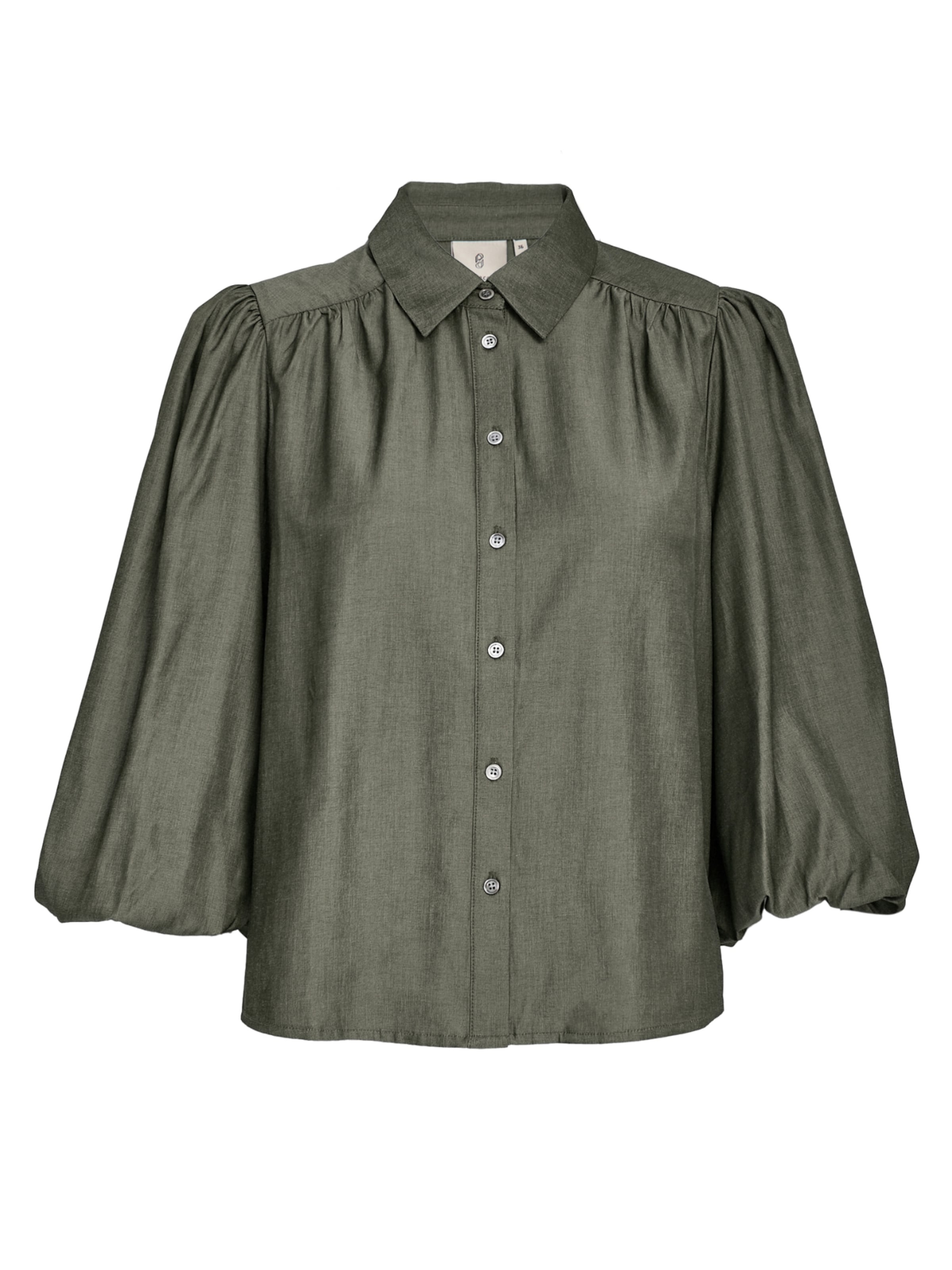 Peppercorn Blouse 'Bea' in Groen: voorkant