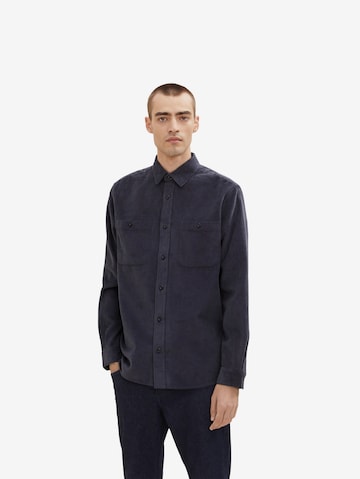 TOM TAILOR Regular fit Button Up Shirt in Blue: front