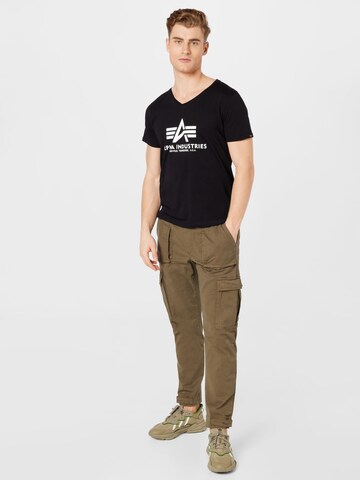 ALPHA INDUSTRIES Shirt in Zwart