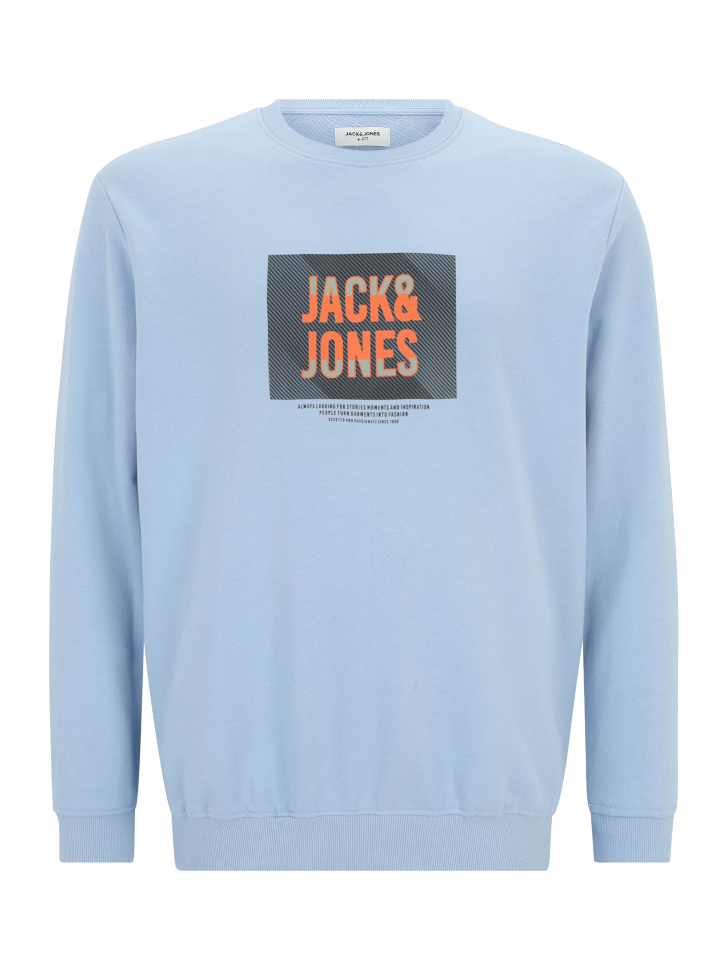 Jack & Jones Plus Sweatshirt 'JJHudson' i blå: forside