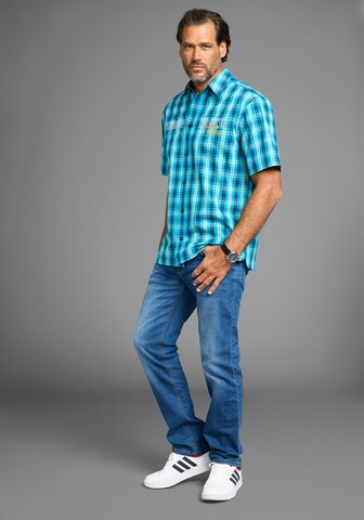 Man's World Comfort fit Button Up Shirt in Blue