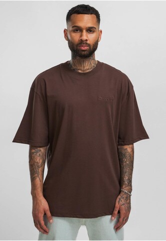 Dropsize T-Shirt 'Embo' in Braun: Vorderseite