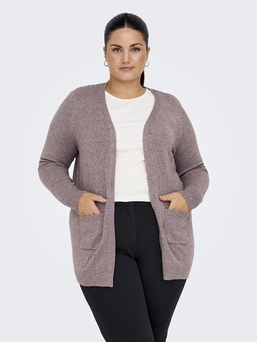 ONLY Carmakoma Knit Cardigan 'Esly' in Brown: front