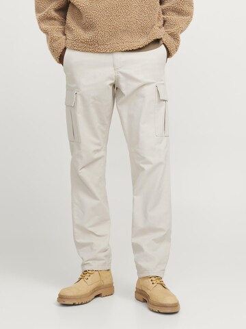 JACK & JONES Loosefit Cargobroek 'JPSTKane JJBarkley' in Grijs: voorkant