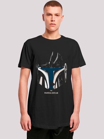 T-Shirt 'Star Wars The Mandalorian Helmet Silhouette' F4NT4STIC en noir : devant