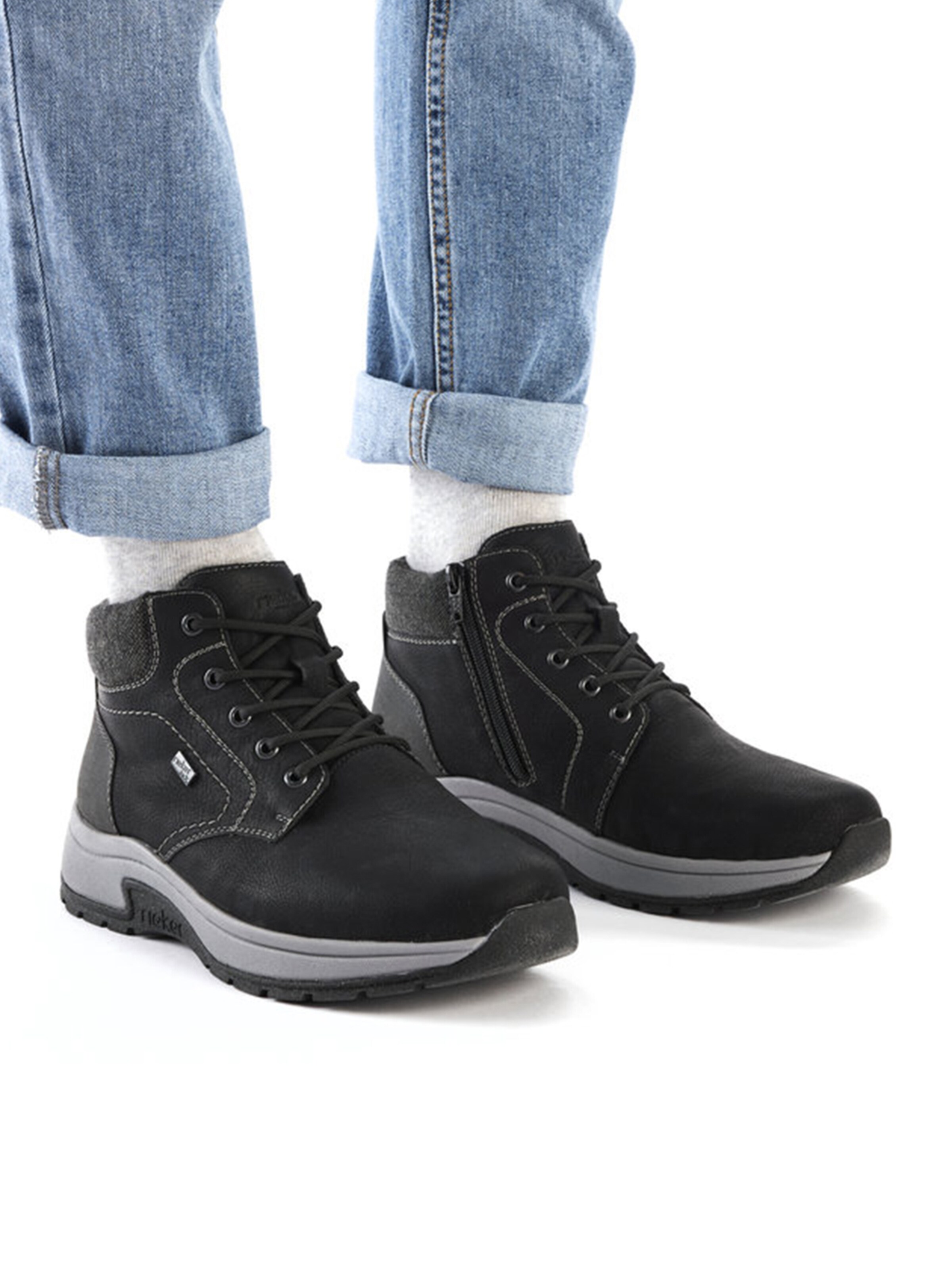 Rieker Schnürboots in Schwarz