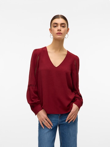VERO MODA Тениска 'VMALVA' в кафяво: отпред
