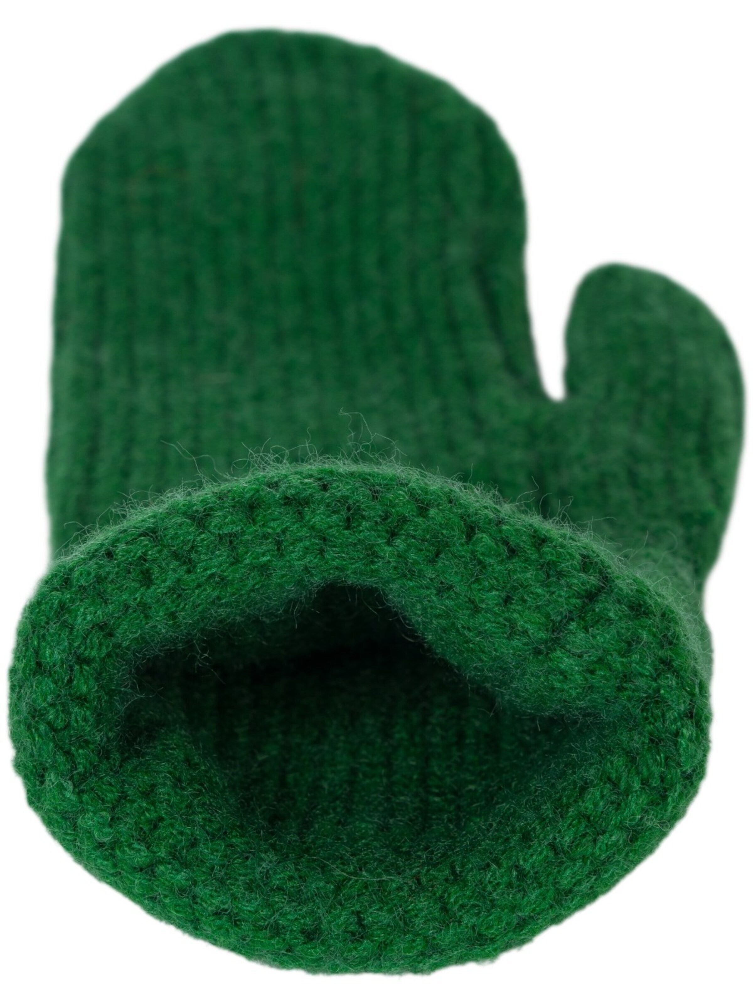styleBREAKER Fingerhandschuhe 'Strick Fäustlinge mit gemustertem Bund'‌‌‌‌‌‌‌‌‌‌ in Grün