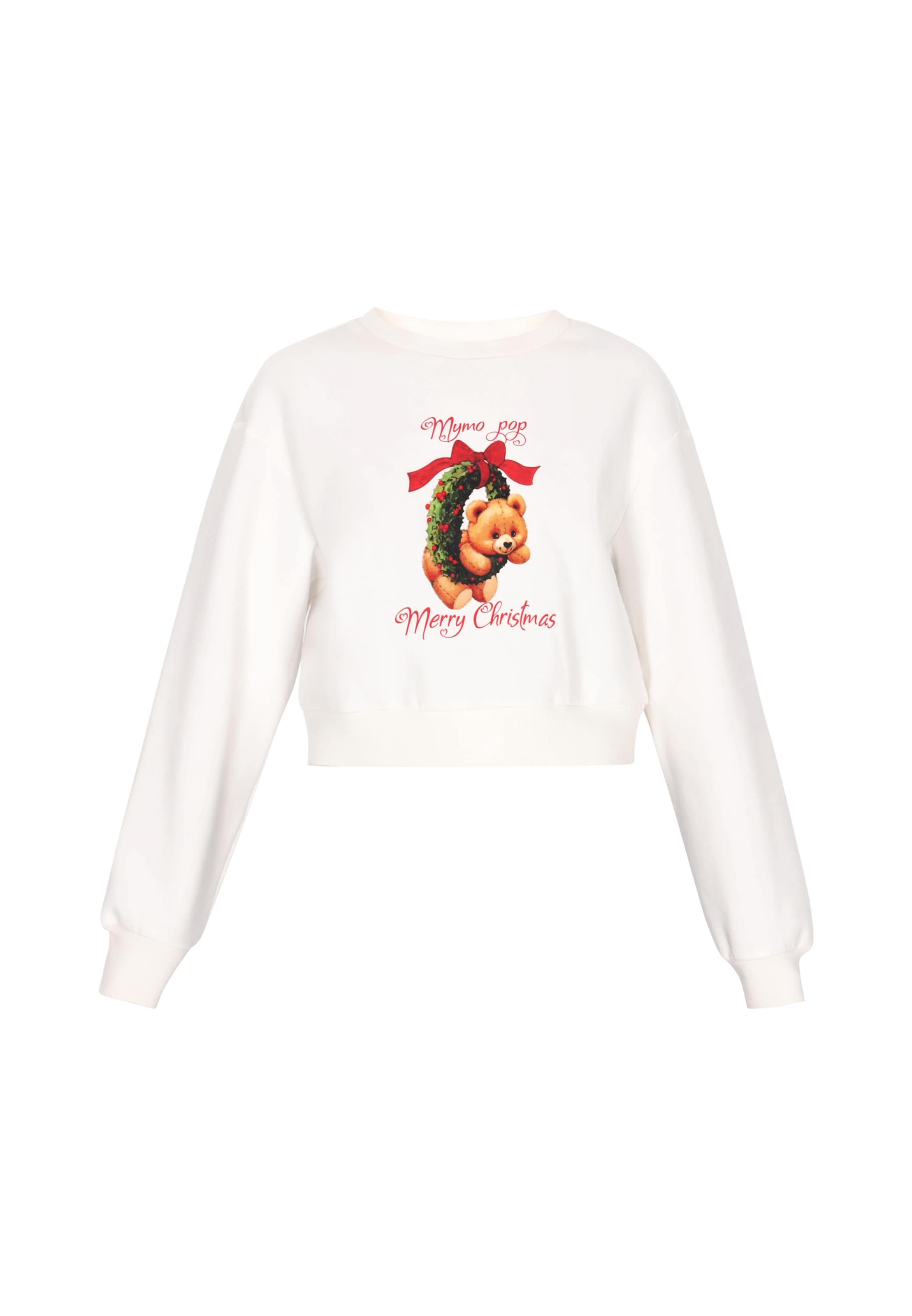 MYMO Sweatshirt 'Pop' in Wit: voorkant