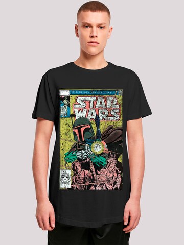 F4NT4STIC Shirt 'Star Wars Boba Fett Comic' in Black: front