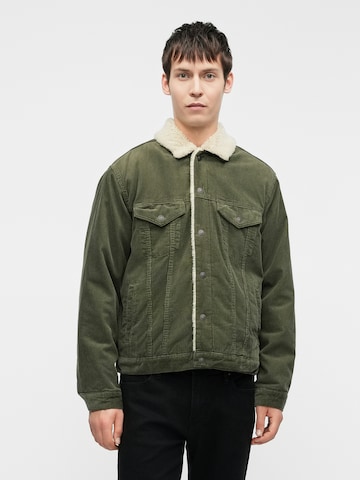 GAPPrijelazna jakna 'Sherpa' - zelena boja: prednji dio