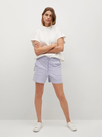 MANGO Normalny krój Spodnie 'CLAY' w kolorze fioletowy