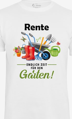 Cotton Prime Shirt 'Rente - Endlich Zeit für den Garten' in Wit: voorkant