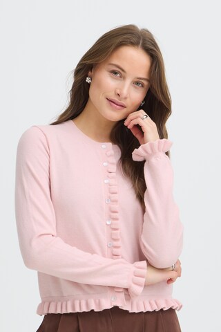 Cardigan 'MARSINE FRILL' b.young en rose : devant