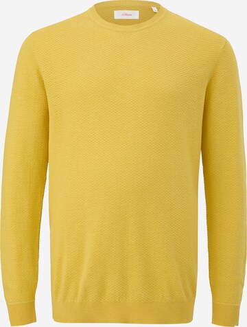 s.Oliver Men Big Sizes Sweater in Yellow: front