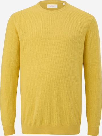 s.Oliver Men Big Sizes Sweater in Yellow: front