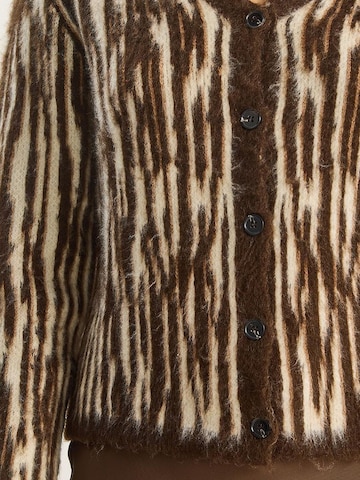 Bianco Lucci Knit Cardigan in Brown