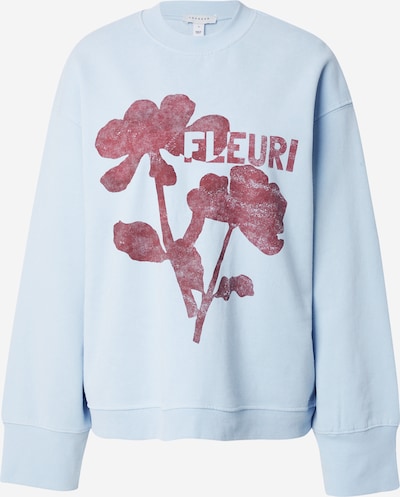 Megztinis be užsegimo 'Gaby' iš TOPSHOP, spalva – šviesiai mėlyna / vyšninė spalva, Prekių apžvalga