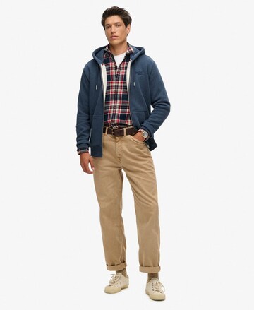 Superdry Sweatvest 'Essential' in Blauw: voorkant