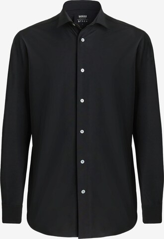 Boggi Milano Slim fit Button Up Shirt in Black: front