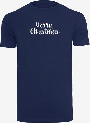 T-Shirt 'Merry Christmas' Merchcode en bleu : devant