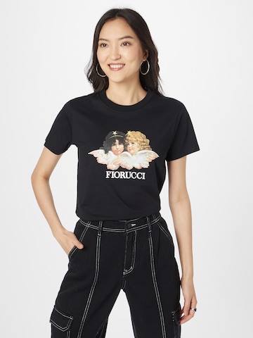 Tricou 'Angels' de la Fiorucci pe negru: față