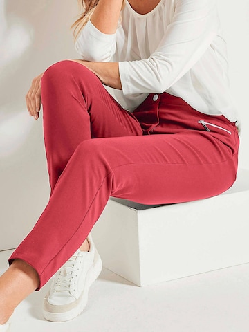 Goldner Slimfit Broek 'Bella' in Rood