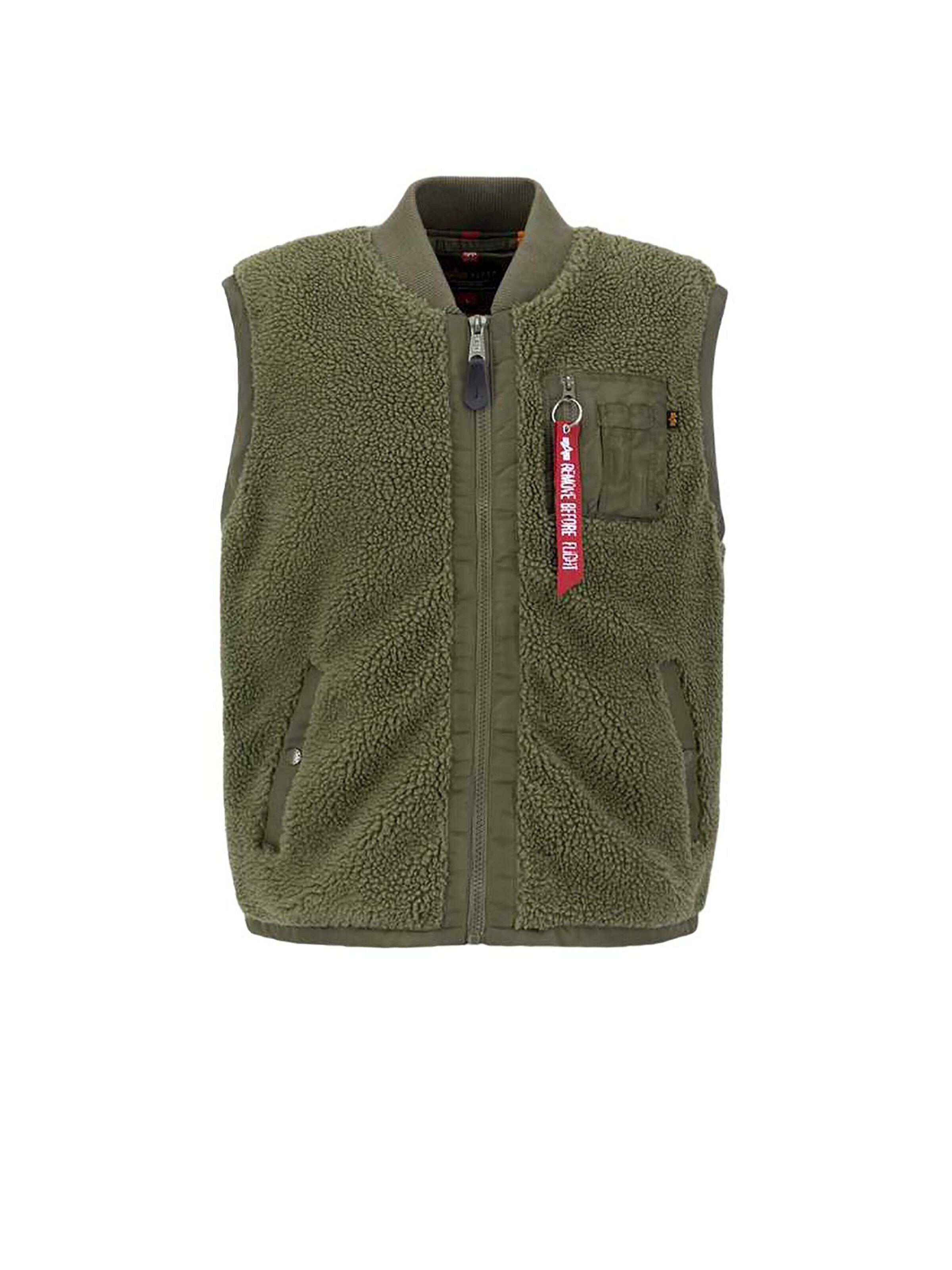 ALPHA INDUSTRIES Weste 'Teddy'‌‌‌ in Grün: Vorderseite