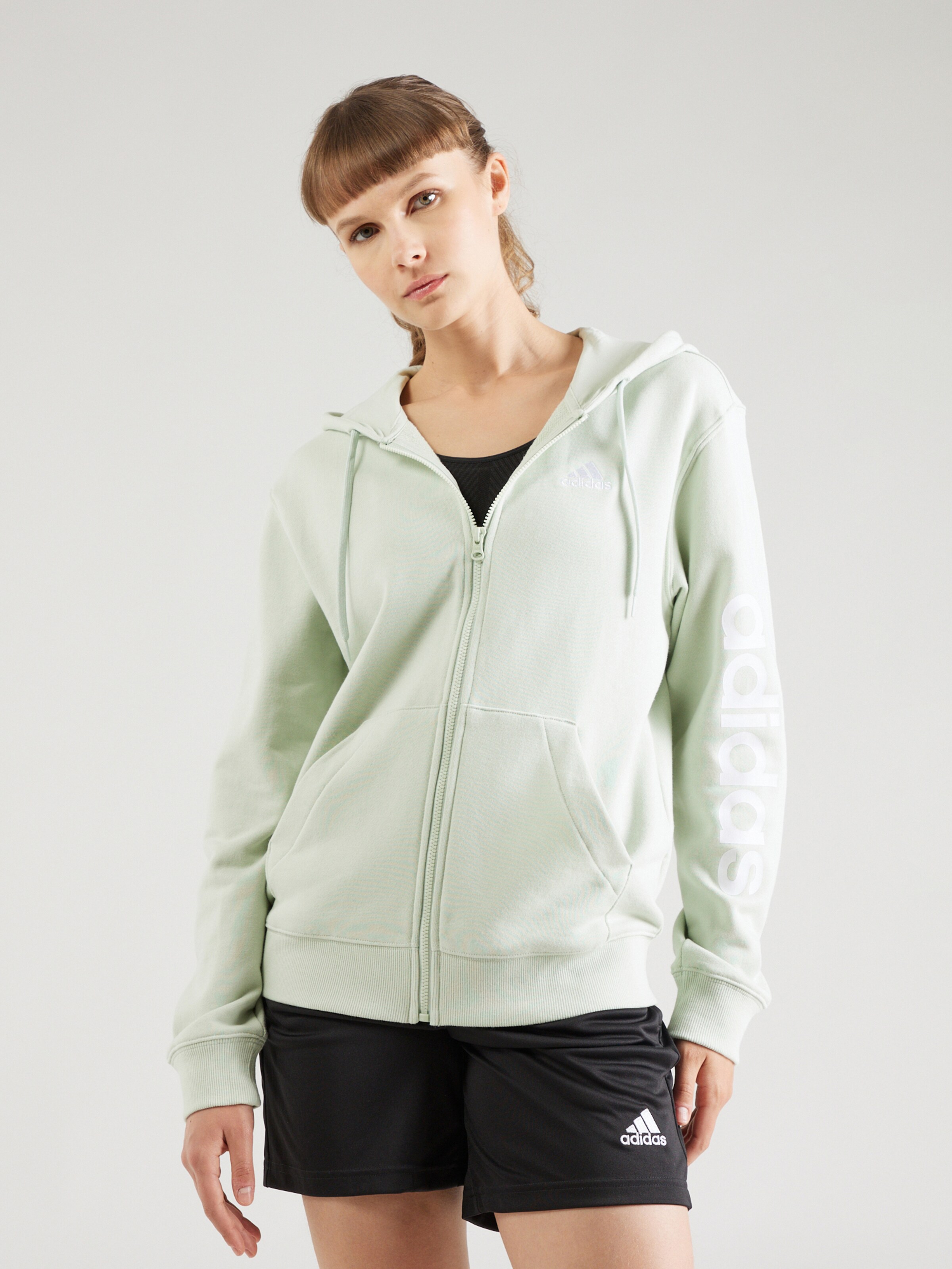 Pastel green zip up hoodie sale