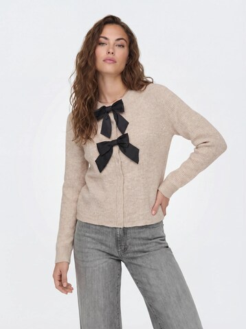 JDY Knit cardigan in Beige: front