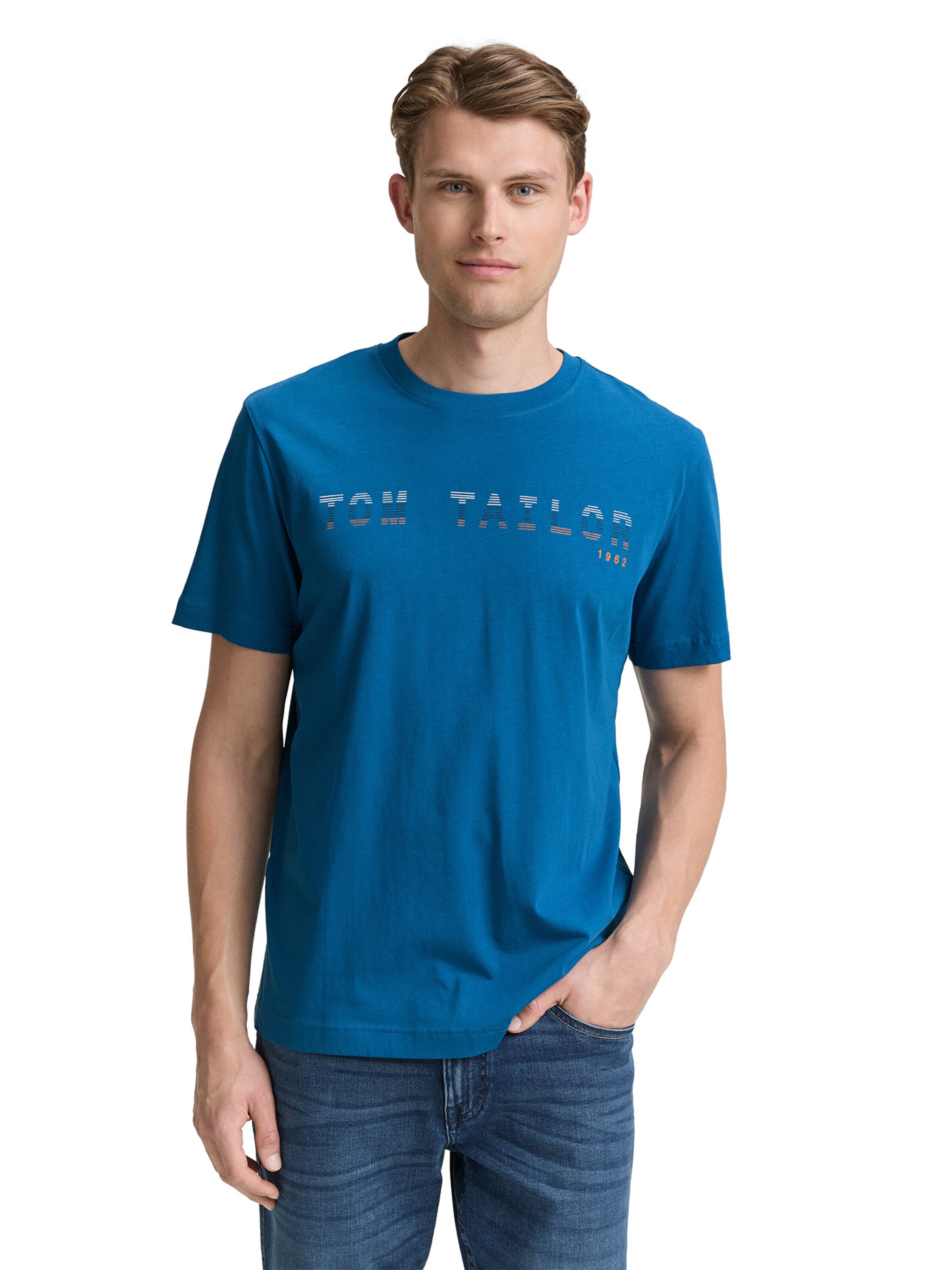 TOM TAILOR Тениска в синьо: отпред