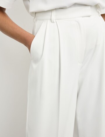 TAIFUN Wide leg Pleat-Front Pants in White