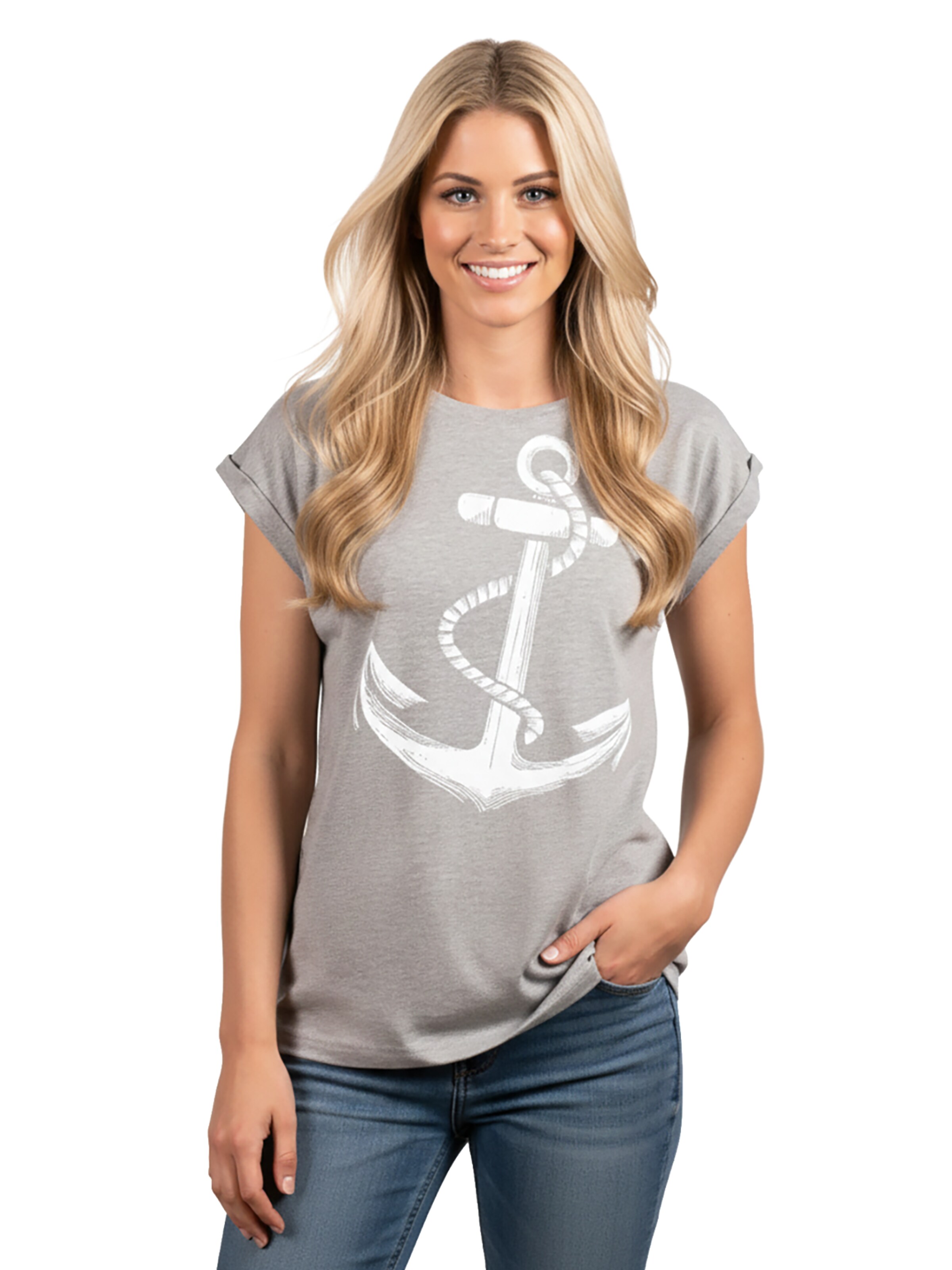 MAKAYA Shirt 'Anker' in Grey
