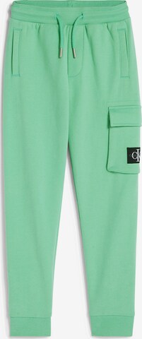 Calvin Klein Jeans Tapered Broek in Groen: voorkant