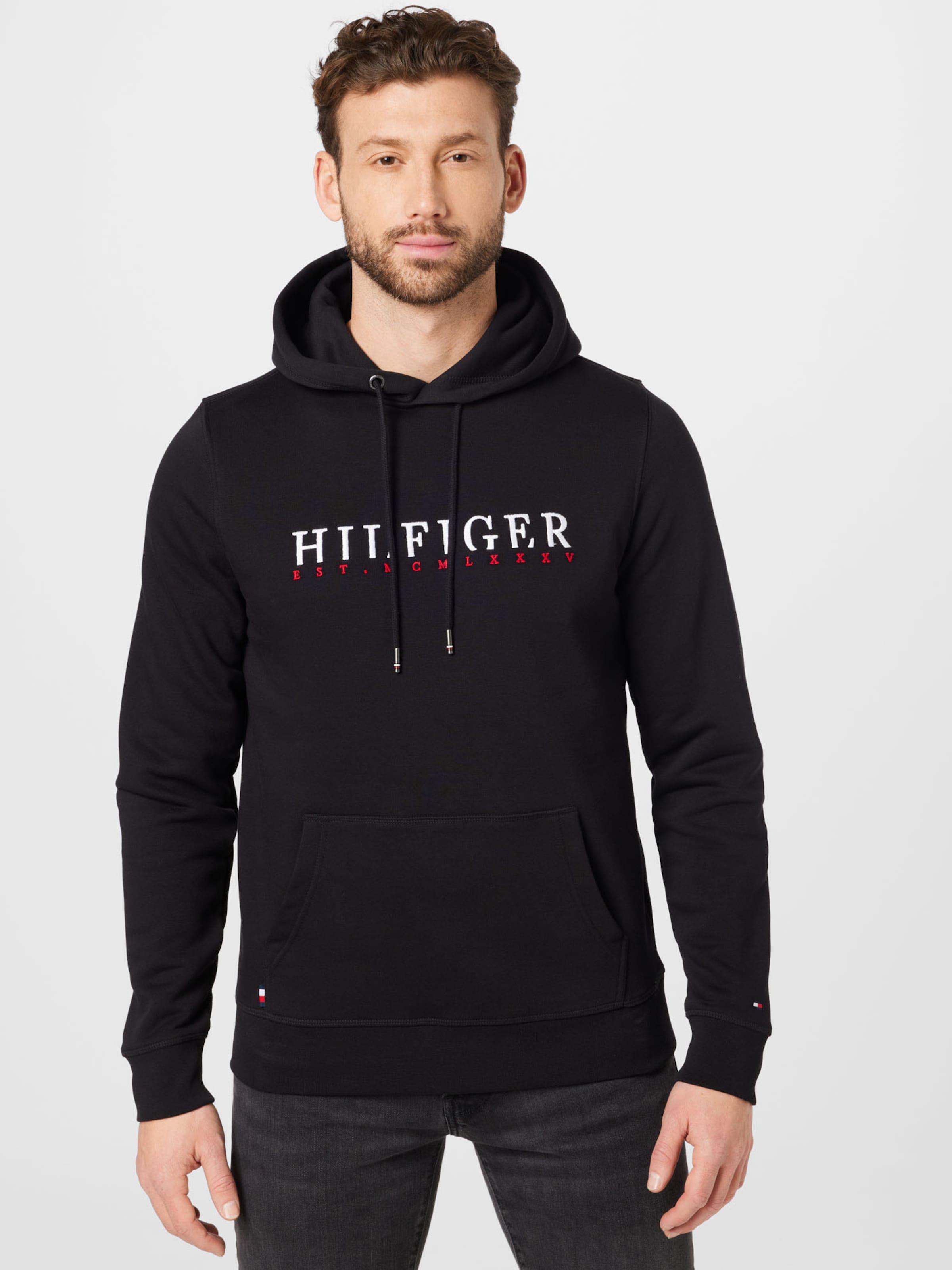 tommy hilfiger hoodie rood heren