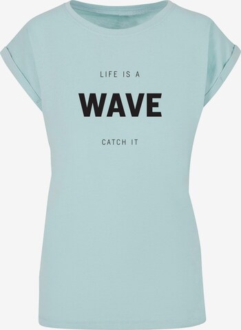 Merchcode Shirt 'Summer - Life is a wave' in Blue: front