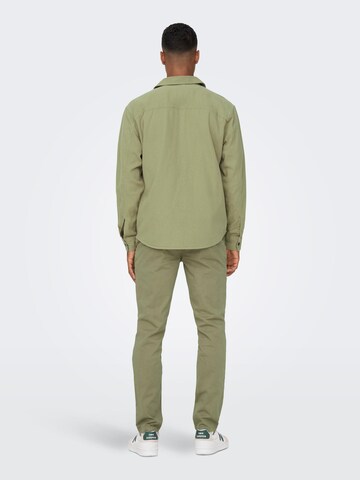 Only & Sons - Slimfit Calças chino 'Pete' em verde