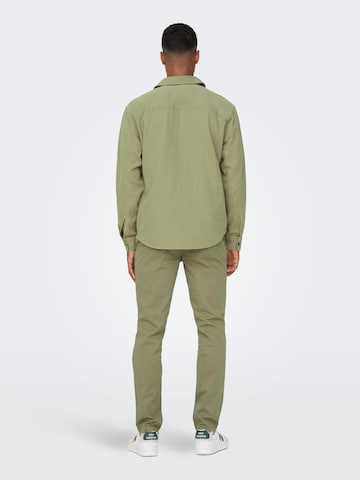 Coupe slim Pantalon chino 'Pete' Only & Sons en vert