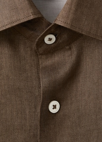 MANGO MAN Slim fit Button Up Shirt 'Tucan' in Brown