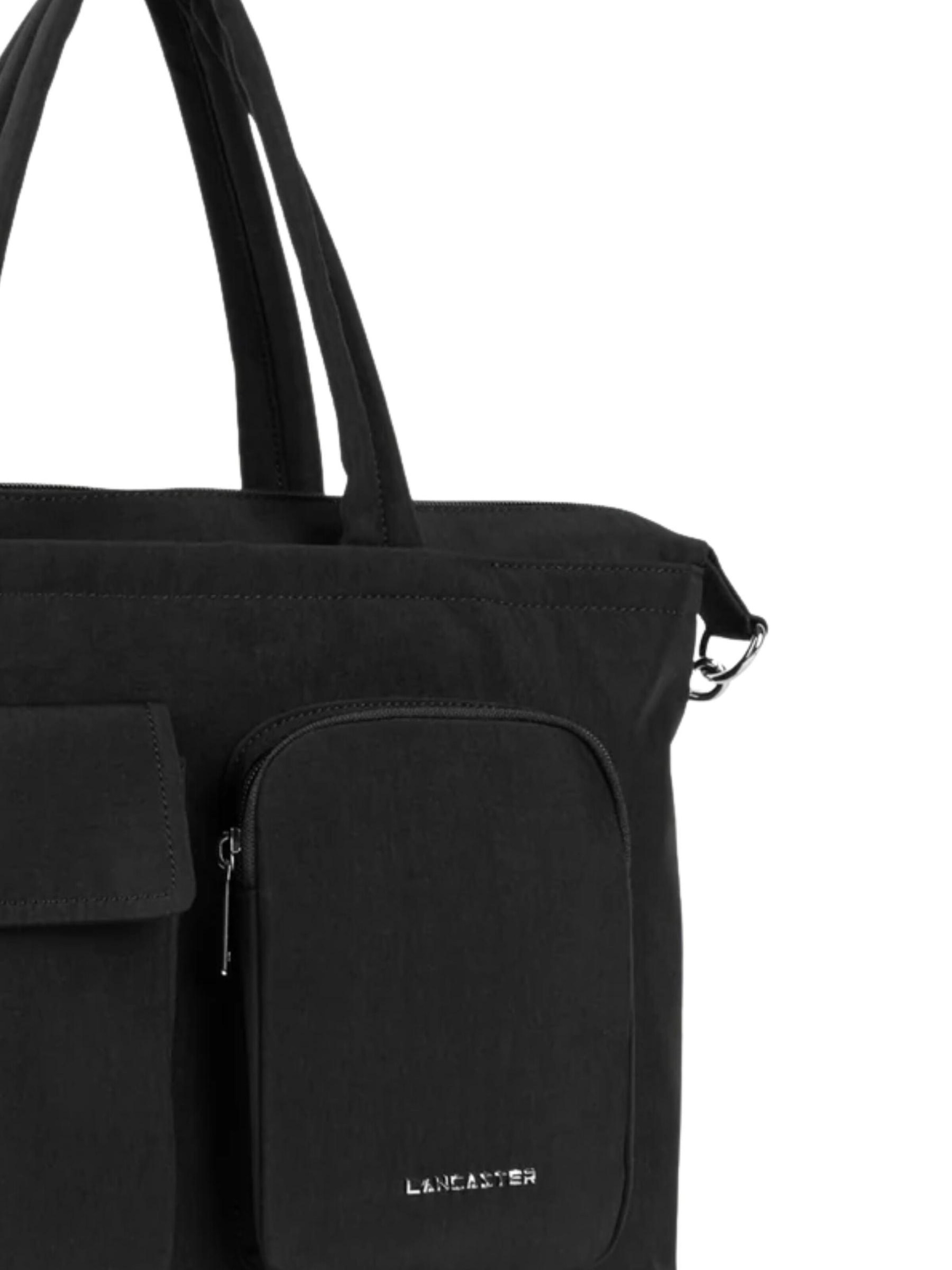 LANCASTER Paris Handbag 'Lancaster Sac à main bowling Zippé Basic Pocket Noir' in Black