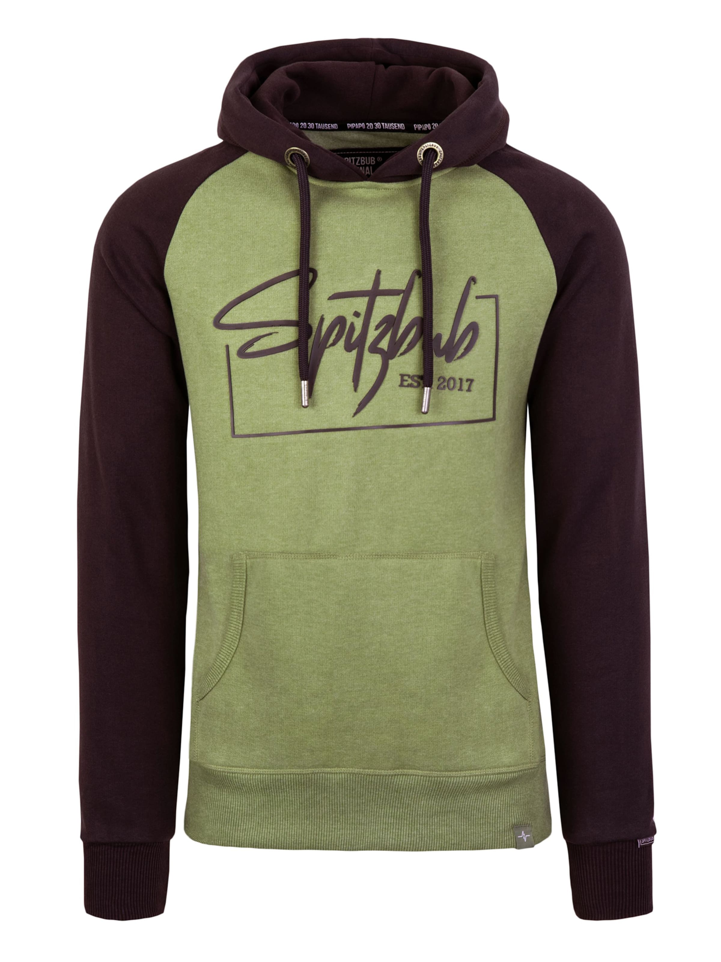 SPITZBUB Sweatshirt 'Raglan Street' in Green: front