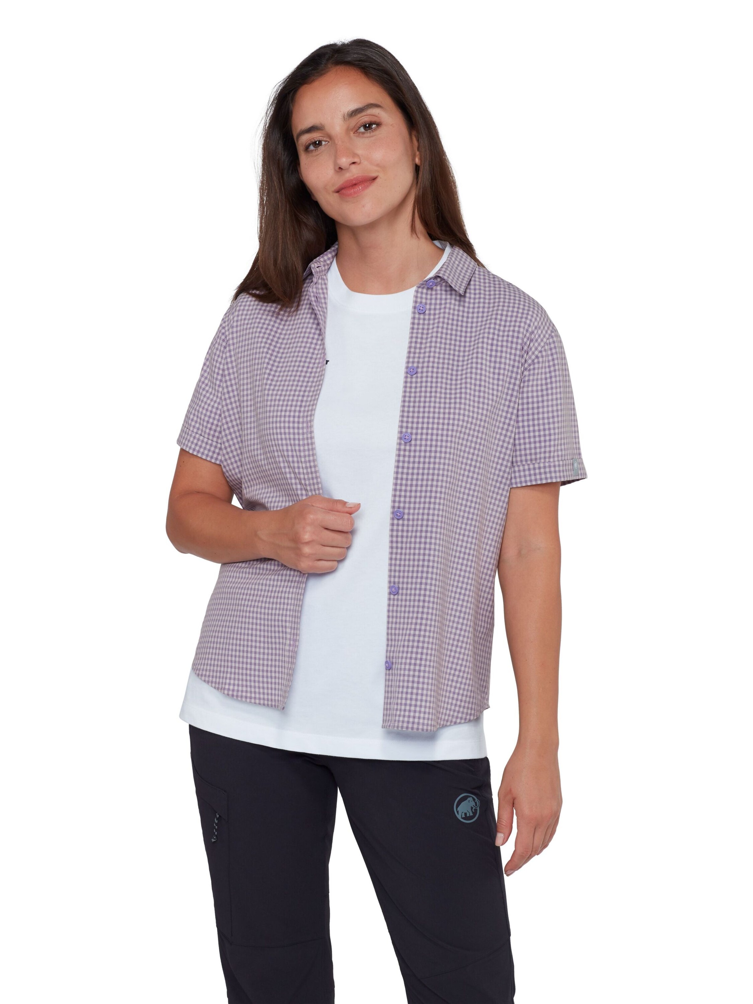 MAMMUT Athletic Button Up Shirt in Purple: front