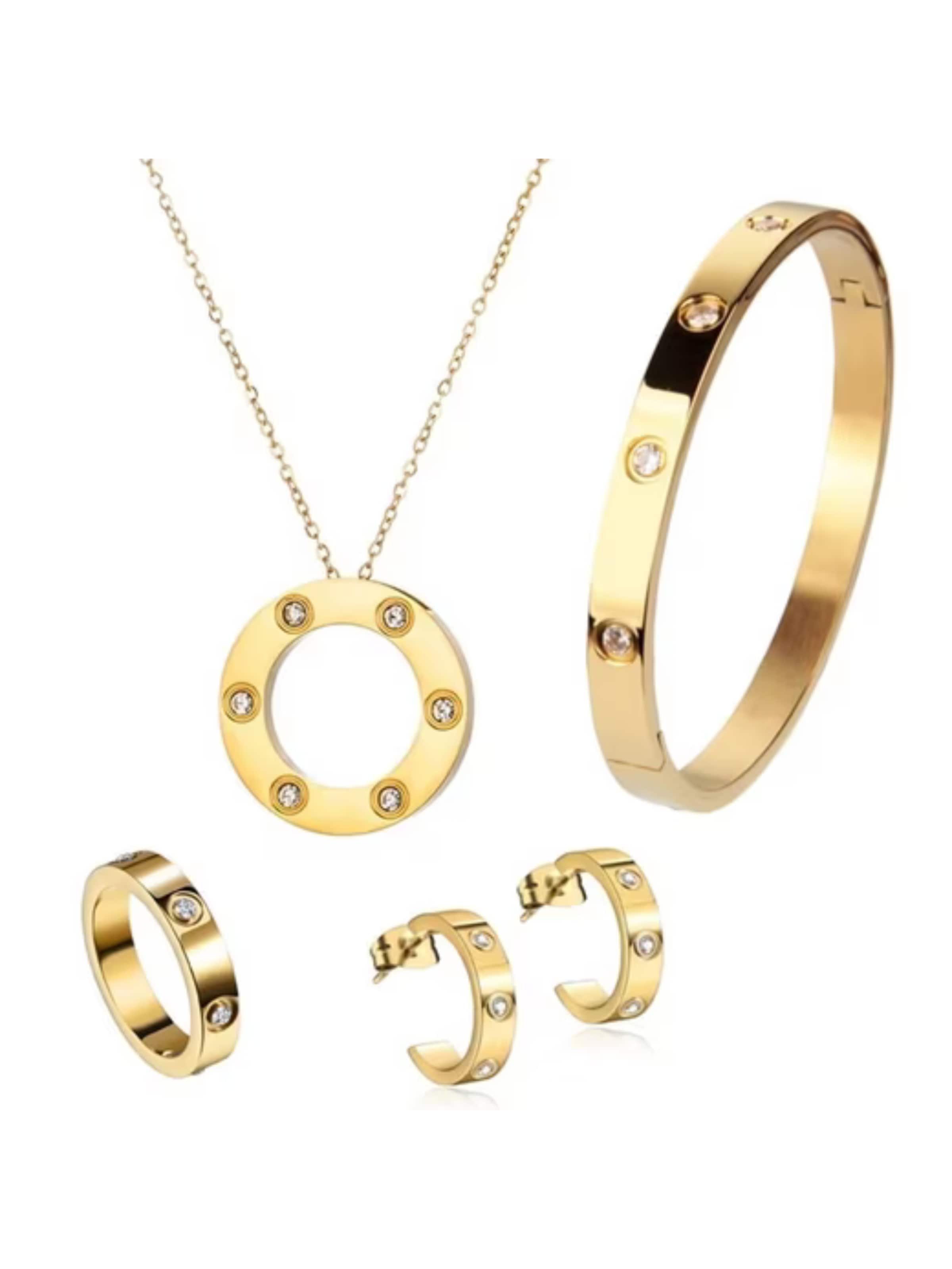 ROUGEMONT Jewellery Jewelry Set 'Damen Schmuckset Monte Carlo' in Gold: front