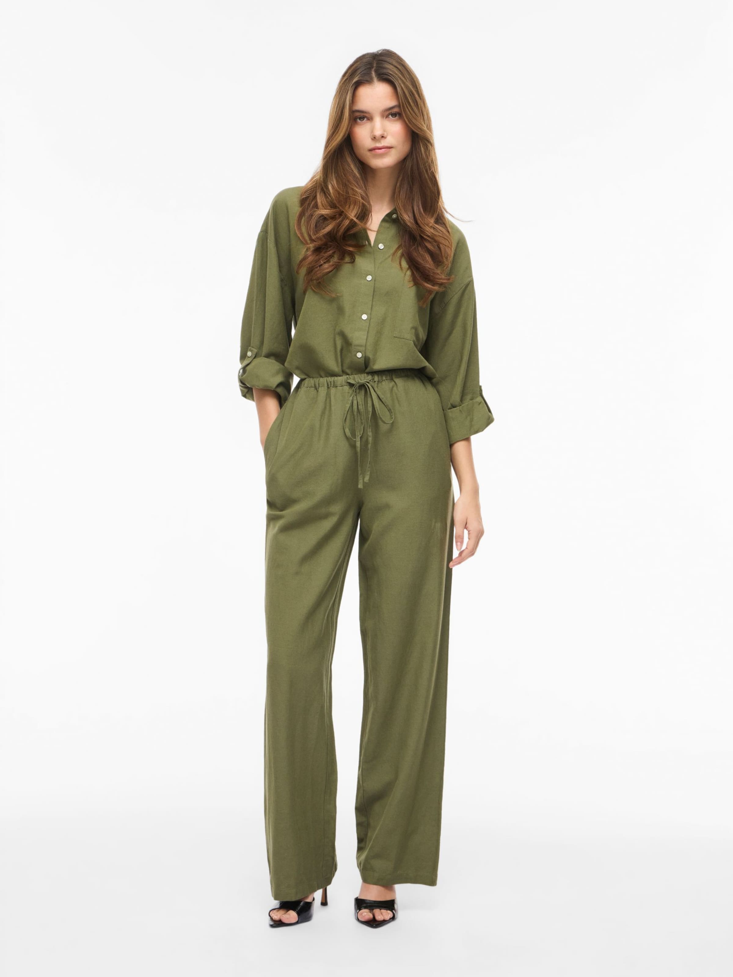 Wide Leg Pantalon VILA en vert
