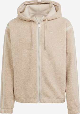 ADIDAS ORIGINALS Флисовая куртка 'Premium Essentials Fleece' в Бежевый: спереди
