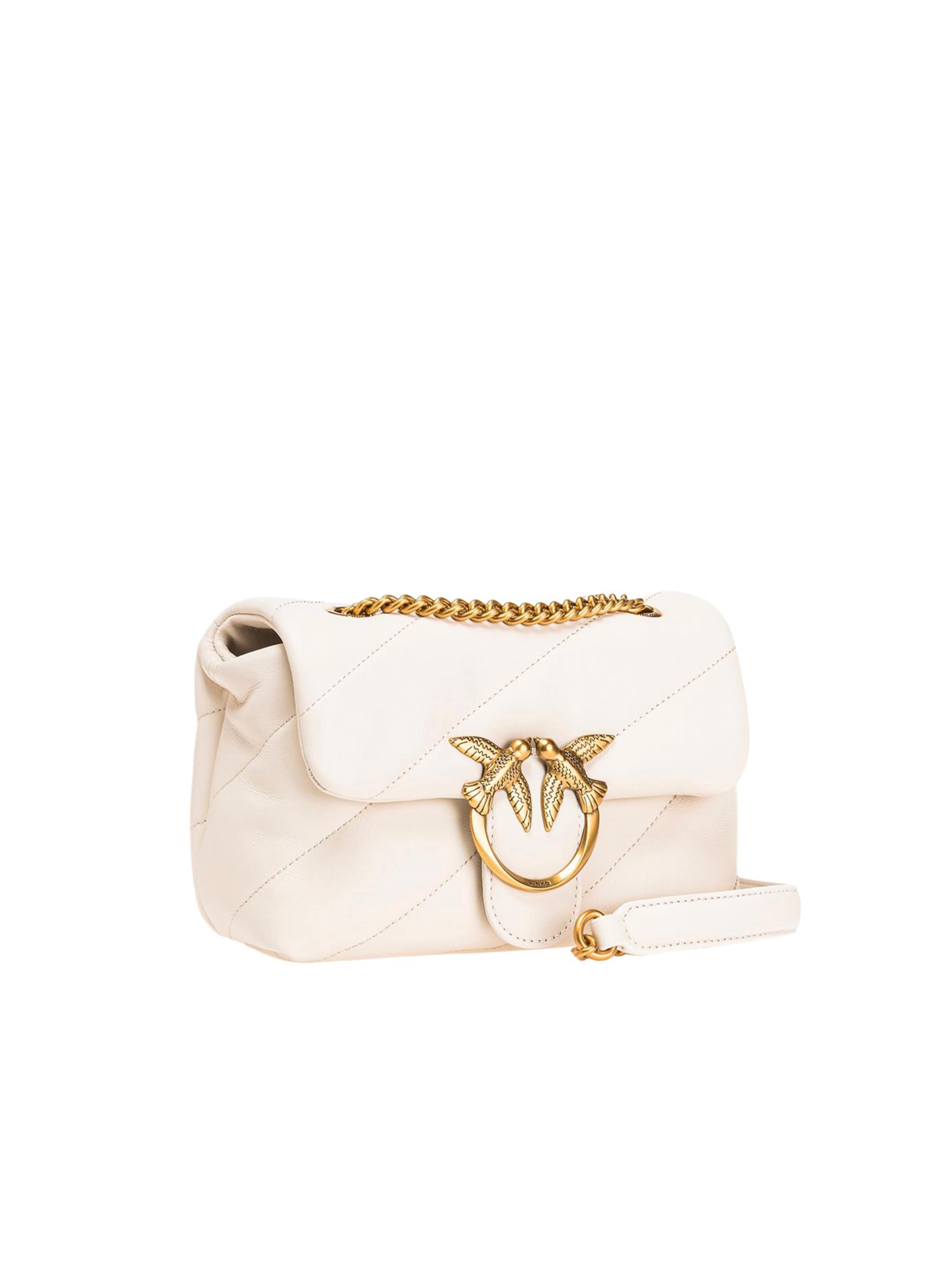 PINKO Skuldertaske 'LOVE PUFF MINI CL SHEEP NAPPA 100039 A0F2' i beige