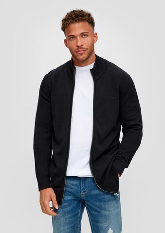 s.Oliver Men Tall Sizes Strickjacke in Schwarz: predná strana