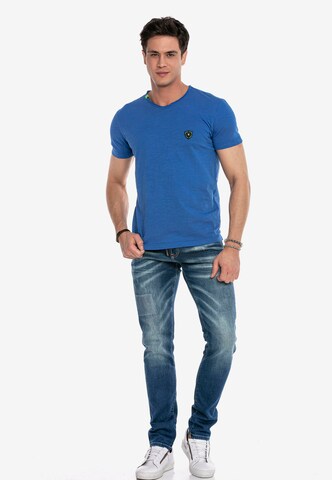 CIPO & BAXX Rundhals-Shirt in Blau